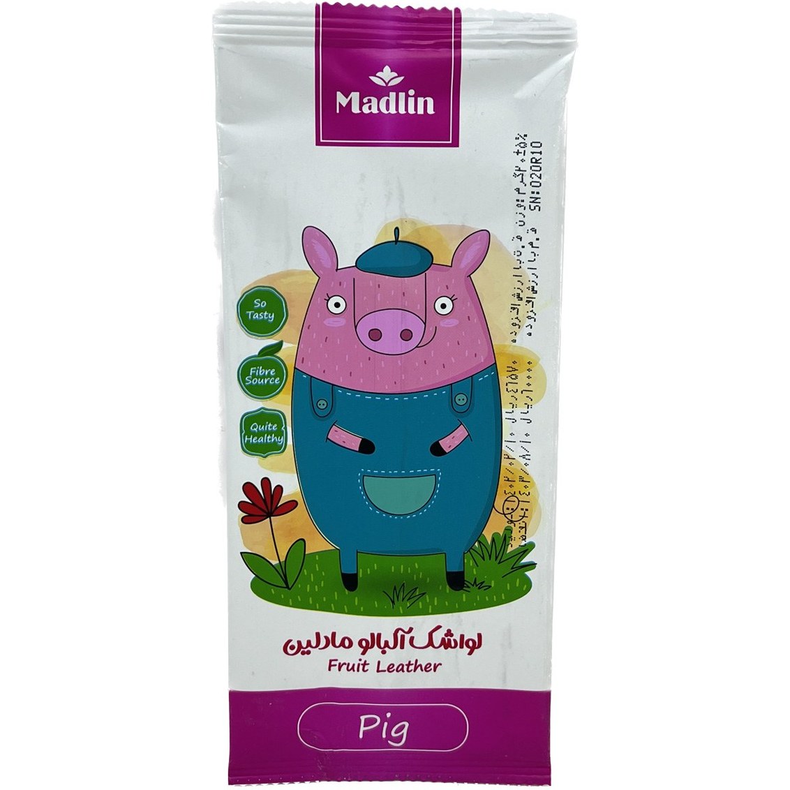 مادلین لواشک ورقه ای آلبالو طرح خوک20گ